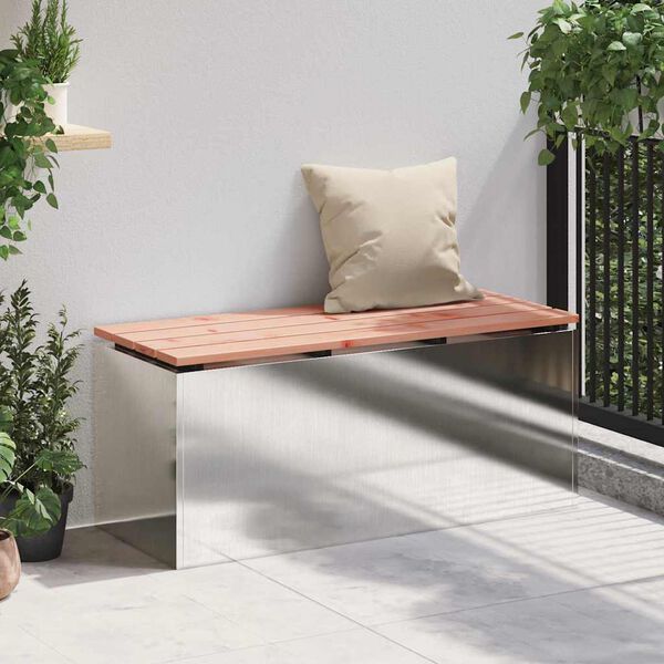 vidaXL Garden Bench Silver 100 x 40 x 43 cm Stainless steel