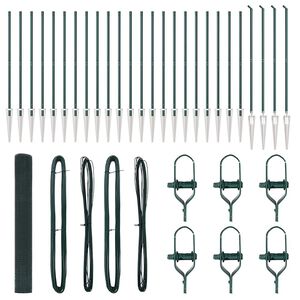 vidaXL Fence Post Green 50 x 1.4 m (12 x 12 mm mesh) Steel and PVC