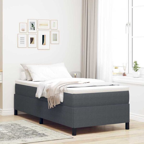 vidaXL Bed Frame Dark grey 90 x 190 cm Corduroy fabric