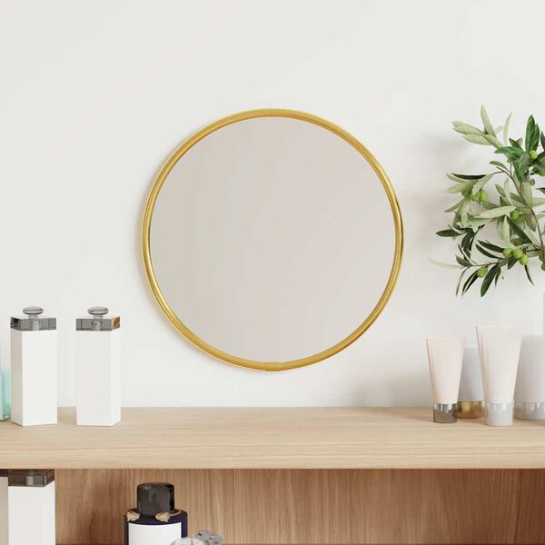 vidaXL Wall Mirror Gold Ø 20 cm Round