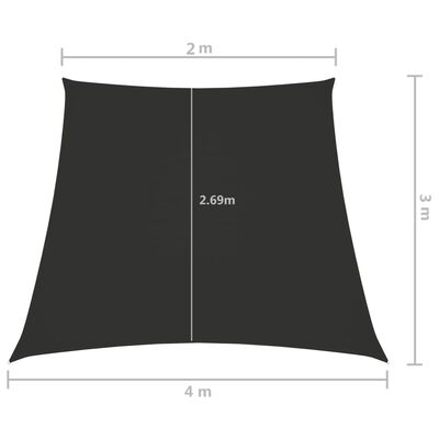 vidaXL Sunshade Sail Oxford Fabric Trapezium 2/4x3 m Anthracite