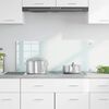 vidaXL Kitchen Backsplash White 100 x 40 cm Tempered Glass