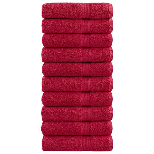vidaXL Premium Shower Towels SOLUND 10 pcs Red 70x140 cm 600 gsm