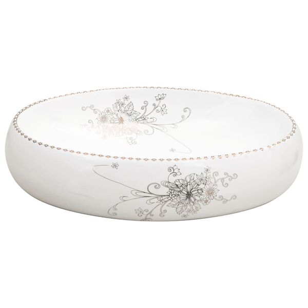 vidaXL Countertop Basin White Oval 59x40x15 cm Ceramic