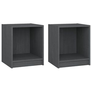 vidaXL Bedside Cabinets 2 pcs Grey 35.5x33.5x41.5 cm Solid Pinewood