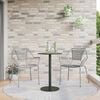 vidaXL Garden Table Round Black &Oslash;50x72 cm Steel