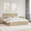 vidaXL Bed Frame with Headboard Sonoma 180 x 200 cm Solid Pine Wood