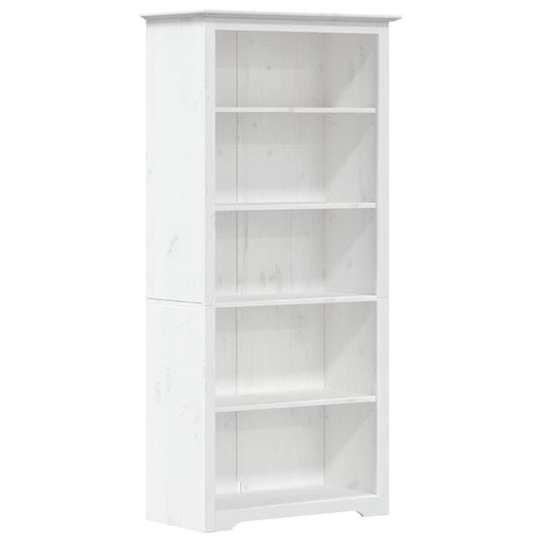 vidaXL Bookcase BODO White 80x38x180 cm Solid Wood Pine 5-Tier