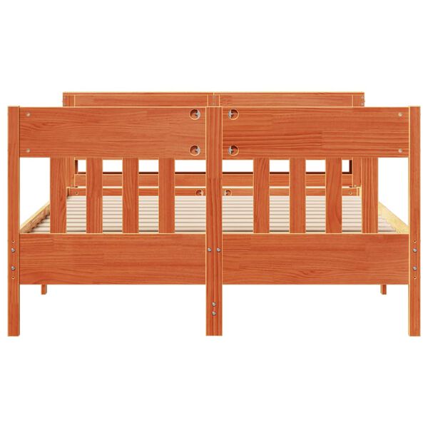 vidaXL Bed Frame without Mattress Wax Brown 140x200 cm Solid Wood Pine