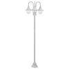 vidaXL Garden Post Light E27 220 cm Aluminium 3-Lantern White