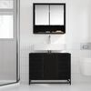 vidaXL Bathroom Cabinet Black Oak 80 x 33 x 60 cm Engineered Wood