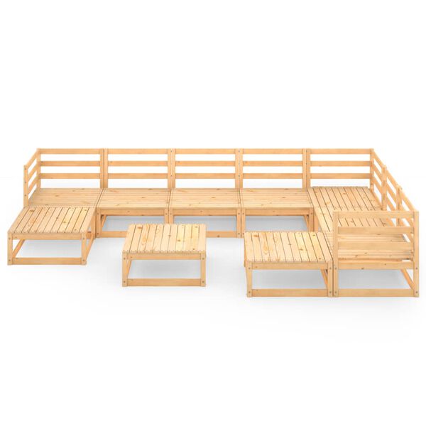 vidaXL 10 Piece Garden Lounge Set Solid Pinewood