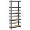 vidaXL 5-Layer Storage Shelf Anthracite Steel&Engineered Wood