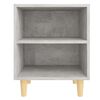 vidaXL Bed Cabinets with Solid Wood Leg 2 pcs Concrete Grey 40x30x50cm
