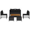 vidaXL Garden Sofa Set 6 pcs Black Poly Rattan