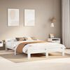 vidaXL Bed Frame without Mattress White 150x200 cm King Size Solid Wood Pine