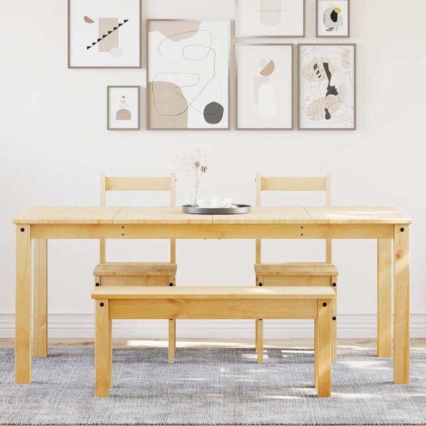 vidaXL 4 Piece Dining Set Panama Solid Wood Pine