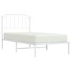 vidaXL Metal Bed Frame without Mattress with Headboard White 90x190cm