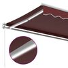 vidaXL Manual Retractable Awning with LED Burgundy 350x250 cm