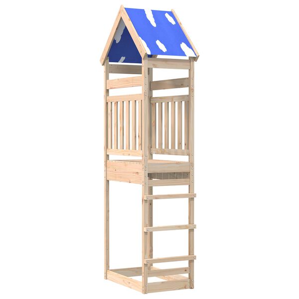 vidaXL Play Tower Brown 52.5 x 85 x 265 cm Solid Pine Wood