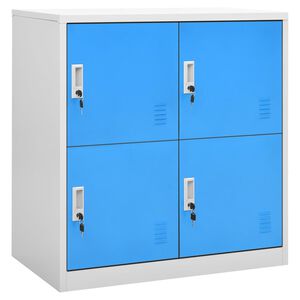 vidaXL Locker Cabinet Light Grey and Blue 90x45x92.5 cm Steel
