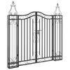 vidaXL Garden Gate Black 121x8x120 cm Wrought Iron
