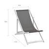 vidaXL Folding Beach Chairs 2 pcs Aluminium and Textilene Grey