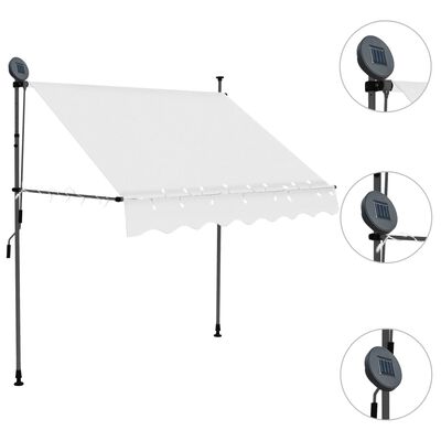 vidaXL Manual Retractable Awning with LED 200 cm Cream