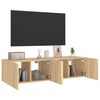 vidaXL TV Wall Cabinets with LED Lights 2 pcs Sonoma Oak 60x35x31 cm