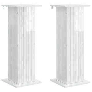 vidaXL Plant Stand 2 pcs High Gloss White 30.5 x 30 x 80.5 cm