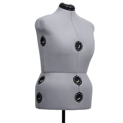 vidaXL Adjustable Dress Form Female Grey L Size 44-50