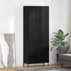 vidaXL Highboard 2 pcs Black Oak Engineered Wood