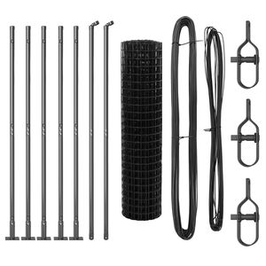 vidaXL Euro Fence with Concrete Base 10 x 0.8 m PVC-Coated Steel Grey