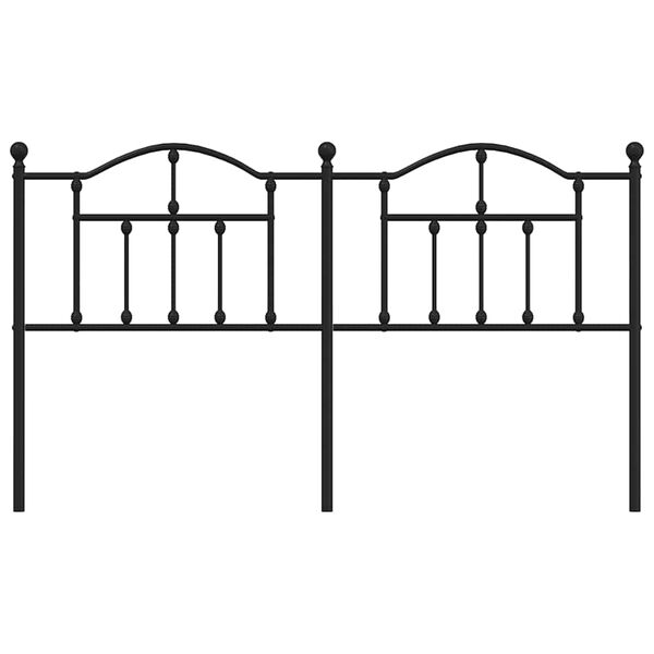 vidaXL Metal Replace Headboard Black 160 cm