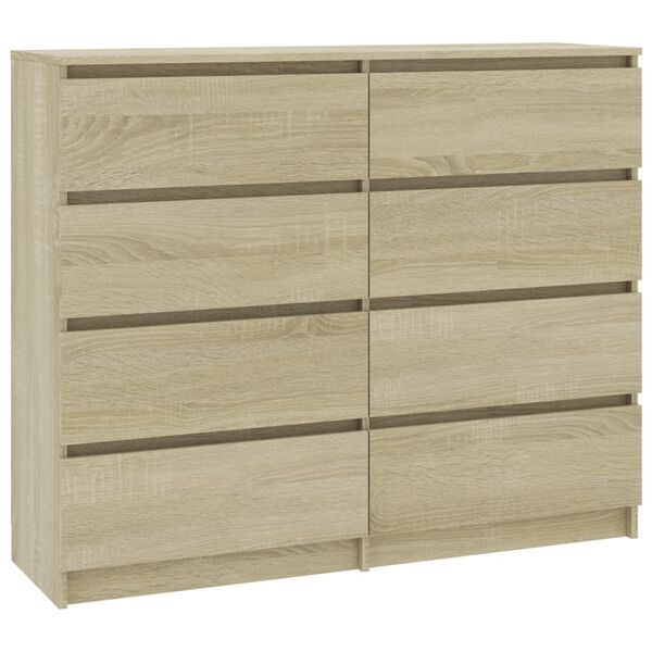 vidaXL Drawer Sideboard Sonoma Oak 120x35x99 cm Engineered Wood