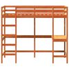 vidaXL Loft Bed without Mattress Wax Brown 90x190 cm Single Solid Wood Pine