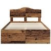 vidaXL Bed Frame with Headboard Old Wood 135 x 190 cm Solid Pine Wood