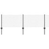 vidaXL Welded Wire Fence with Posts 10 x 0.4 m PVC-Coated Steel Grey