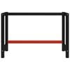 vidaXL Work Bench Frame Metal 120x57x79 cm Black and Red
