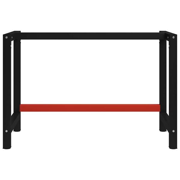 vidaXL Work Bench Frame Metal 120x57x79 cm Black and Red