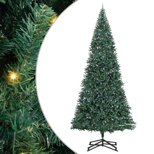 vidaXL Artificial Pre-lit Christmas Tree with Ball Set Green 500 cm