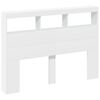vidaXL Headboard Cabinet with LED White 140x17x102 cm
