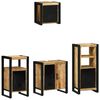 vidaXL Bathroom Furniture Set 4 pcs Brown and Black Solid Mango Wood