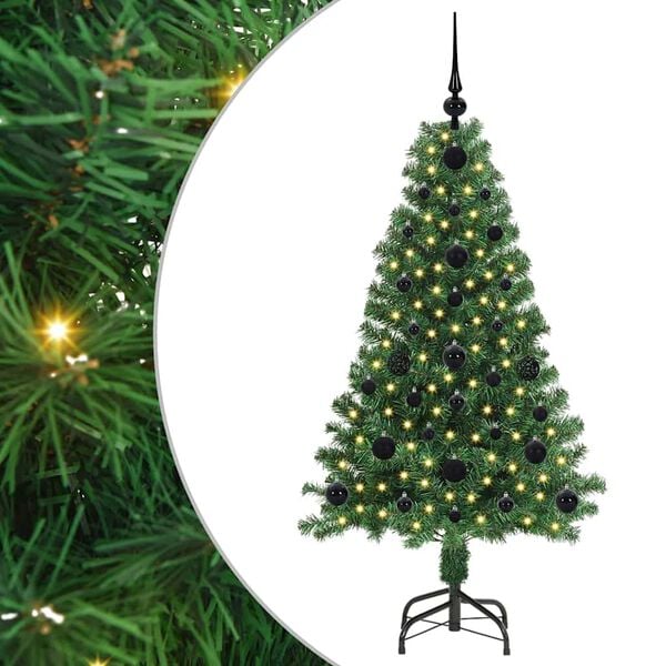 vidaXL Artificial Christmas Tree with 150 LEDs with Stand Green 120 cm