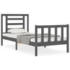 vidaXL Bed Frame without Mattress Grey 100x200 cm Solid Wood Pine