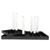 House Nordic 3 Piece Tray Helena with Candle Holder Black