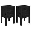 vidaXL Bedside Cabinet | Set of 2 | Black | Solid Pine Wood | Compact