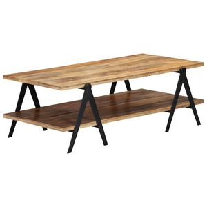 vidaXL Coffee Table | Brown | Solid mango wood, powder-coated steel | Medium