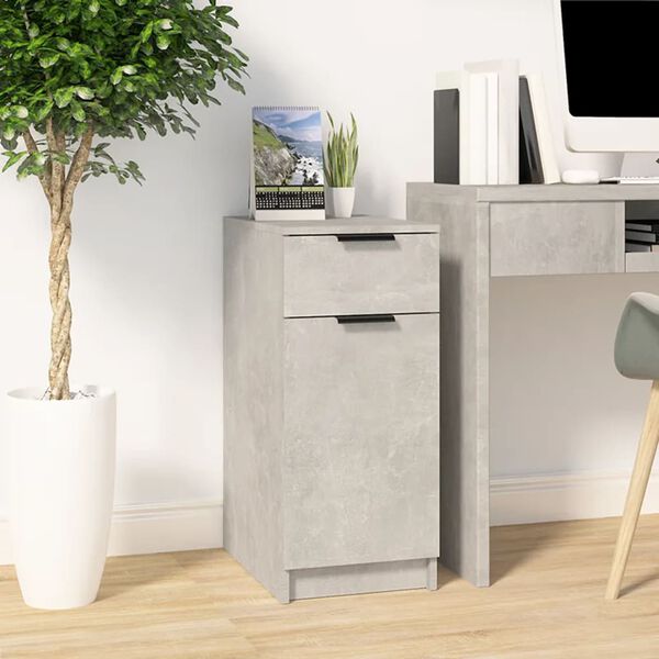 vidaXL Desk Cabinet Concrete Grey 33.5x50x75 cm Engineered Wood