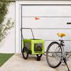 vidaXL Pet Bike Trailer Green and Black Oxford Fabric and Iron